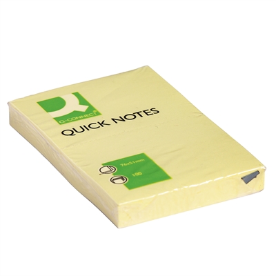 Viestilappu Q-Connect 51x76mm keltainen - Viestilaput, muistilaput, kuutiot - 236677 - 2