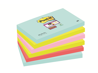 Viestilappu Super Sticky 76x127mm Miami Cosmic 6 kpl - Viestilaput, muistilaput, kuutiot - 236737 - 1