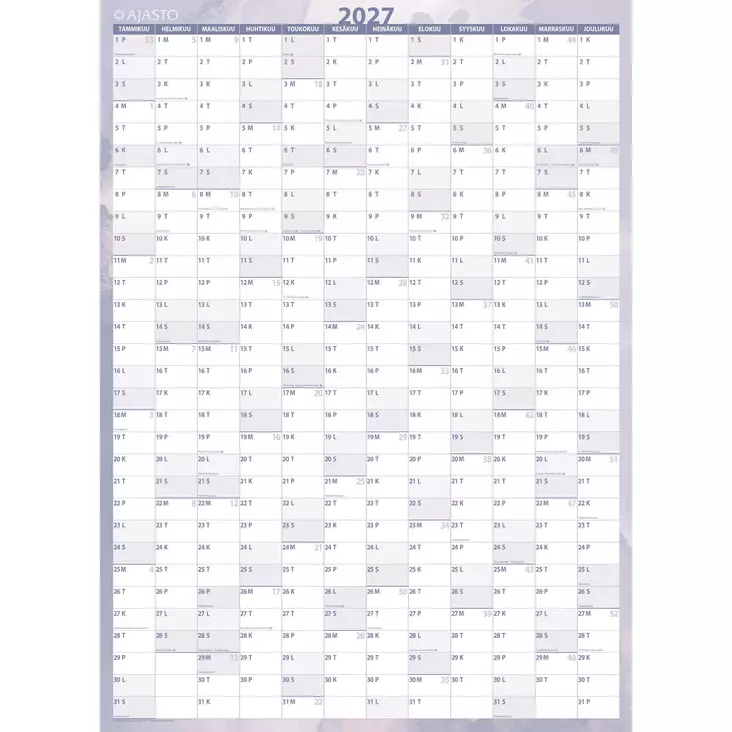 Yhdellä silmäyksellä 2027 + poispyyhittävä geelikynä - Seinäkalenterit - 2671627527 - 1