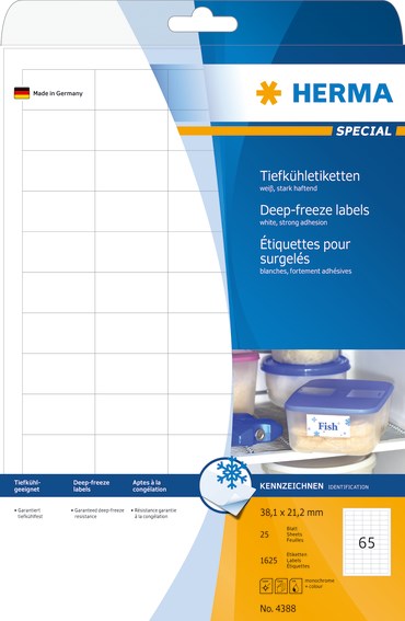 Herma etiketti deep-freeze 38,1x21,2 (1625) - Paperitarra-arkit A5, A4 - HER4388 - 1