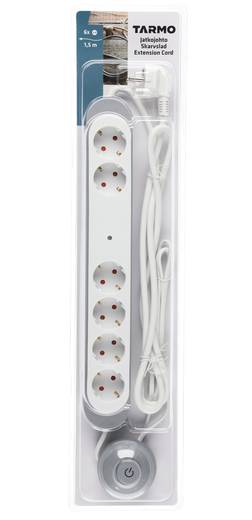 Jatkojohto 6-os 1,5m TARMO jalkakytkimellä - Valaisimet, jatkojohdot - 157888 - 2