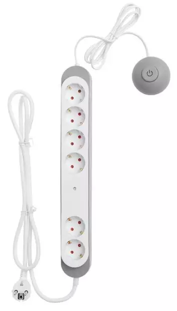 Jatkojohto 6-os 1,5m TARMO jalkakytkimellä - Valaisimet, jatkojohdot - 157888 - 1