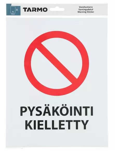 Varoitustarra Pysäköinti kielletty - Kiinteistövarusteet - 316258 - 1