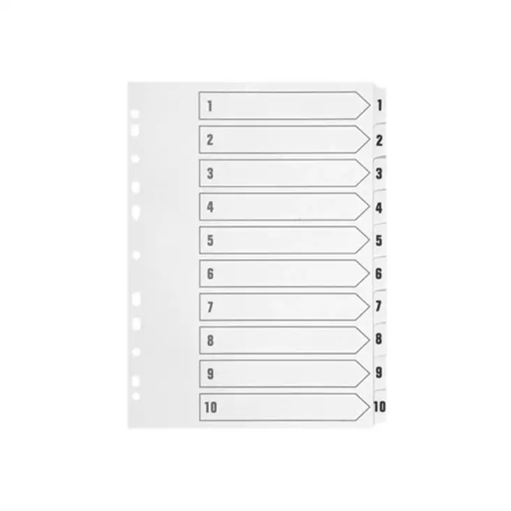 Numerohakemisto A4, 1-10 kartonki - Hakemistot, rekisterit - 394978 - 1