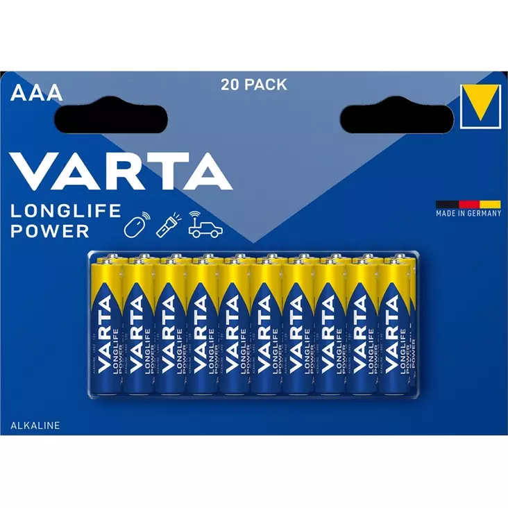 Paristo Varta Longlife Power AAA /20KPL - Paristot, varavirtalähteet - 395058 - 1