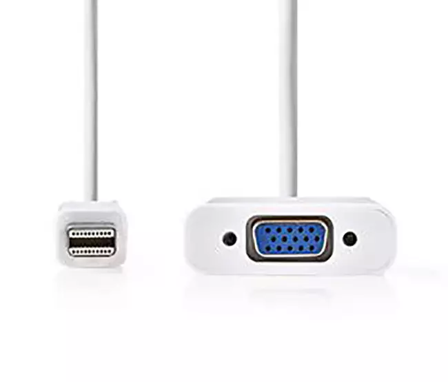 NEDIS MINI DP/VGA ADAPTERI 20CM VALK. - Muut kaapelit - 91758 - 1