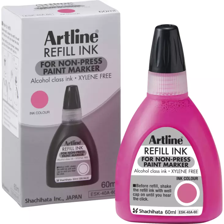 Artline Non-press 437A täyttömuste 60ml pinkki - Merkkauskynät, -tussit - ART406008 - 1