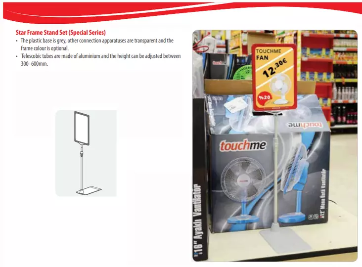 A4 kehys oranssi + teleskooppijalka - Esitetelineet - 115409S8 - 1