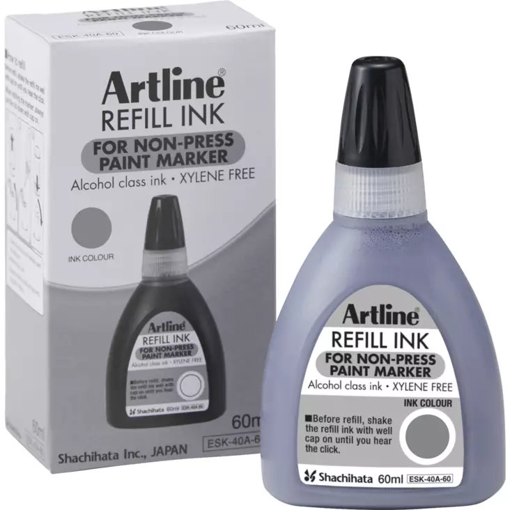 Artline Non-press 437A täyttömuste 60ml harmaa - Merkkauskynät, -tussit - ART406018 - 1