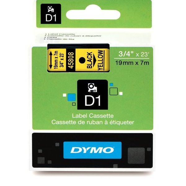 Dymo 19mm kelt/mu tarrakasetti - Dymo tarrakirjoittimet ja tarrateipit - 45808 - 1