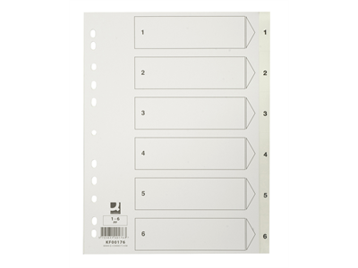 Hakemisto A4 PP 1-6 valkoinen - Hakemistot, rekisterit - 218008 - 1