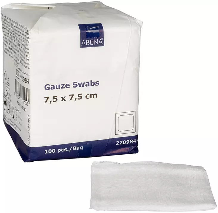 Harsotaitos Abena 8krs tehdaspuhdas 7,5x7,5cm 100kpl - Ensiapu, työsuojaus ja työterveys - 17658 - 1