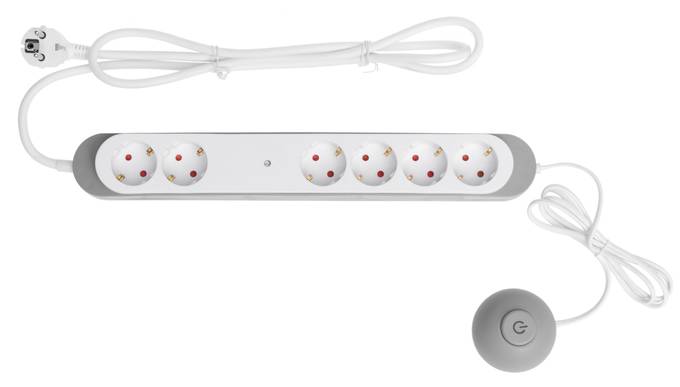 Jatkojohto 6-os 1,5m TARMO jalkakytkimellä - Valaisimet, jatkojohdot - 157888 - 1