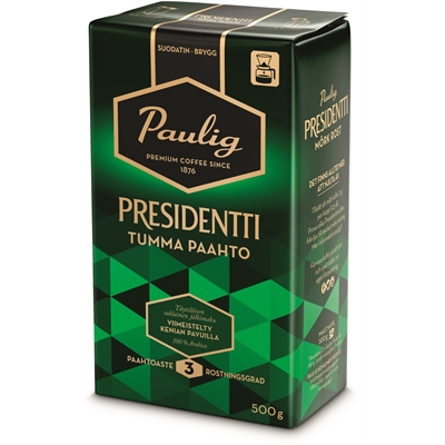 Kahvi Presidentti Tumma Paahto suodatin jauhatus 500g - Kahvit ja suodatinpaperit - 269108 - 2