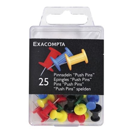 Karttaneula 10mm värilajitelma Exacompta/25kpl - Karttaneulat, paperipiikit - 146138 - 1