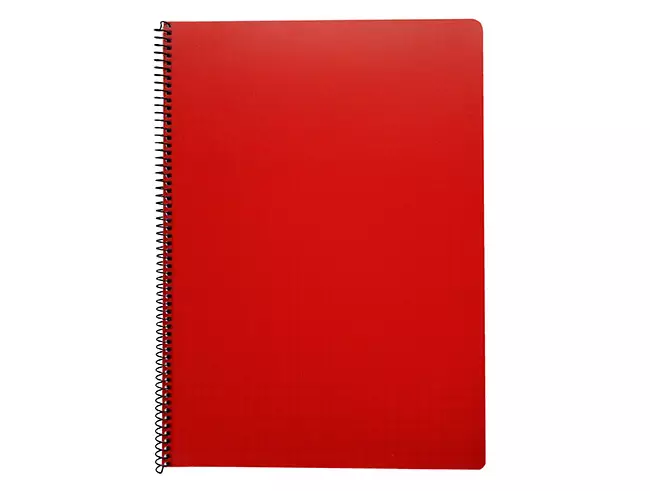 Kierrevihko A4/80 punainen muovikansi - Vihkot ja lehtiöt - 85138 - 1