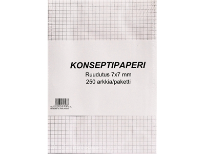 Konseptipaperi A4 7X7 ruudut/250 arkkia - Kirjoituspaperit ja lomakkeet, kortistot - 233298 - 1