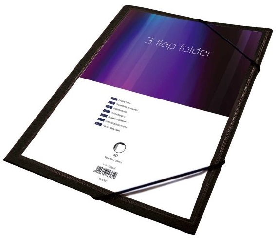 Kulmalukkokansio HSK etutasku/läpillä A4,Musta,108K - Kansiot - 120948 - 1