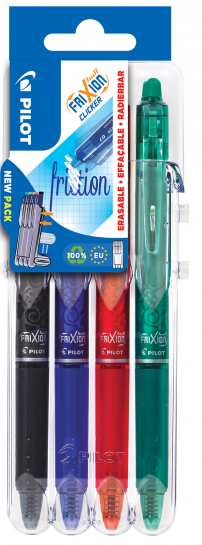 Kuulakynäsetti Frixion Clicker Set2Go 0,7 sin/musta/pun/vihreä - Kuivamustekynät - PLT547938 - 1