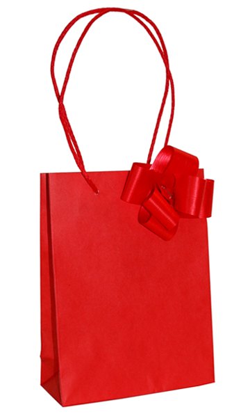 Lahjakassi punainen, vetorusetilla - Lahjapakkaaminen - 35038 - 1