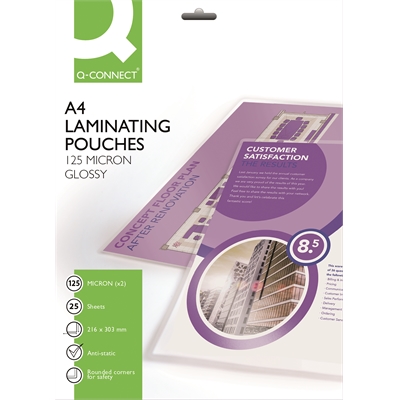 Laminointitasku Q-Connect A4 125mic/25kpl - Kuumalaminointitaskut - 299418 - 2