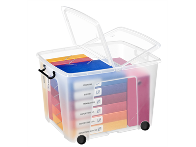 Säilytyslaatikko Strata kannella ja pyörillä 75l läpinäkyvä - Säilytyslaatikot, -kuutiot - 283708 - 1