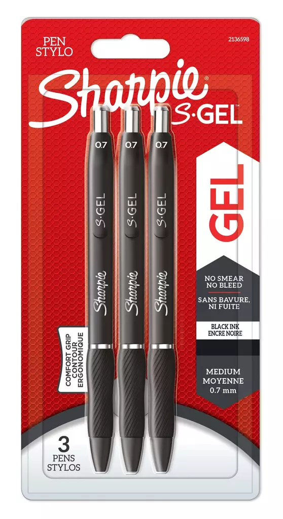 Sharpie S-Gel 0,7 mm musta 3kpl - Geelikynät - 2136598 - 1