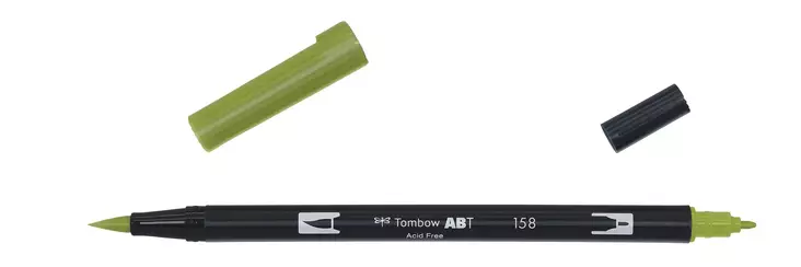 Tombow ABT Dual Brush 158 dark olive - Taidekynät - TOM11158 - 1