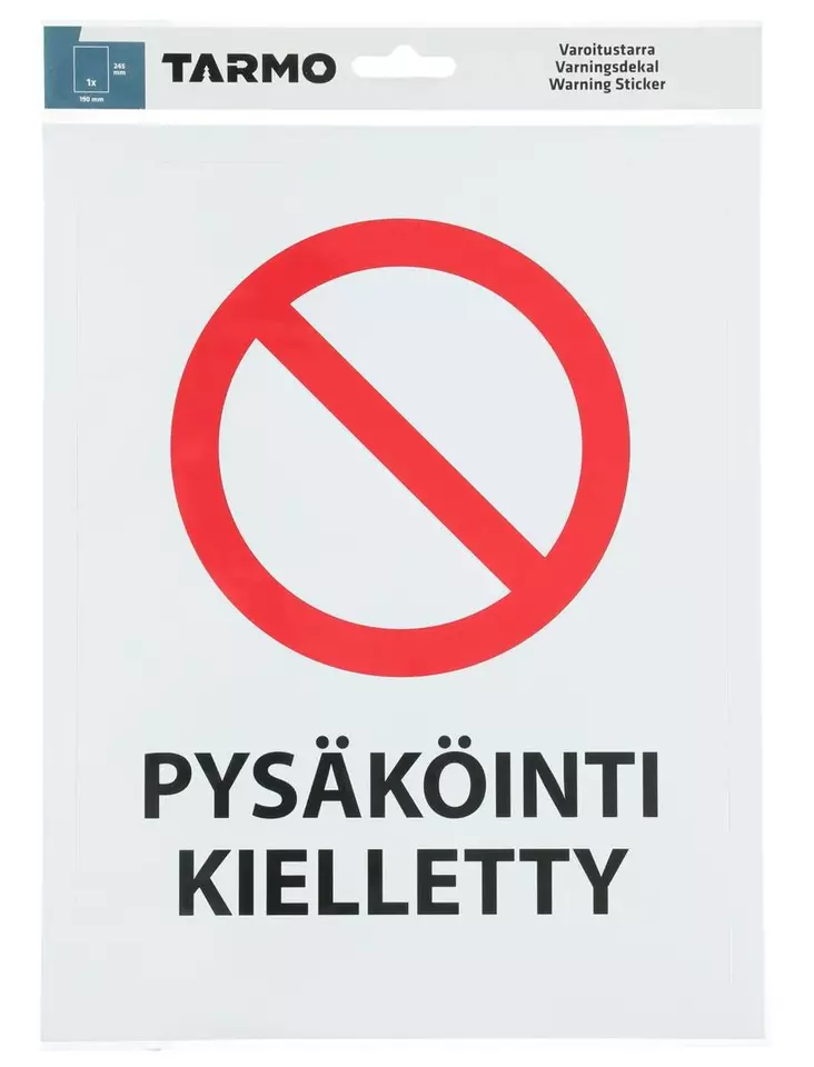Varoitustarra Pysäköinti kielletty - Kiinteistövarusteet - 316258 - 1