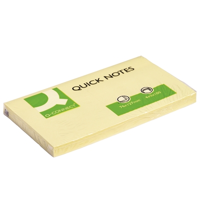Viestilappu Q-Connect 76X127mm keltainen - Viestilaput, muistilaput, kuutiot - 236678 - 2
