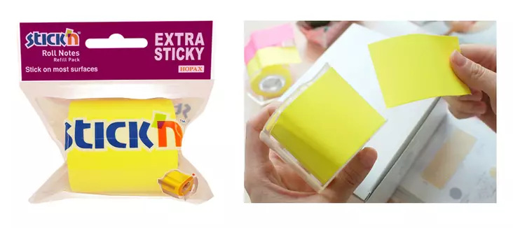 Viestilappurulla, neon kelt., 50mmx10m - Viestilaput, muistilaput, kuutiot - 21698 - 1