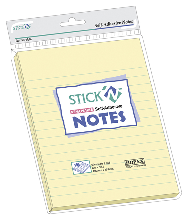 Viestilappu viivoitettu 203x152mm 50kpl - Viestilaput, muistilaput, kuutiot - 21038 - 1