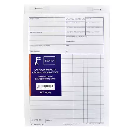 Laskulomake A5 jäljentävä viiv 50 lehteä - Kirjoituspaperit ja lomakkeet, kortistot - 394759 - 1