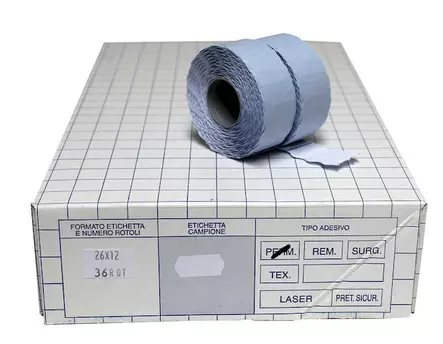 Blitz Hinnoitteluetiketti 26x12mm valkoinen, pysyvä liima - Hinnoittelulaitteet ja tarvikkeet - 107729 - 1