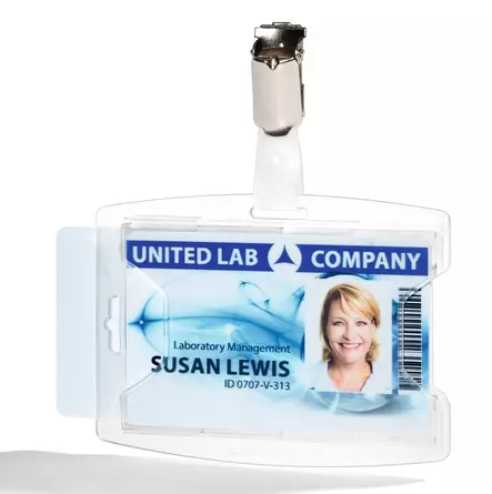 Henkilökorttikotelo Durable reXycle®, jossa klipsi kahdelle kortille 25kpl - Nimikortit, kongressineulat, kaulanauhat - 896219 - 1