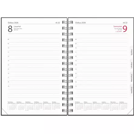 Kalenteri 2026 Päiväkirja Textile musta - Pöytäkalenterit - 398029 - 1