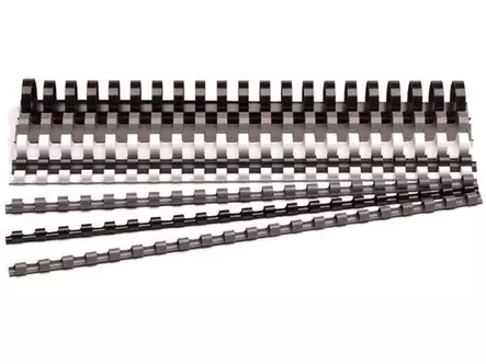 Kampaselkä 16mm musta muovi 100kpl - Asiakirjasidonta - 46509 - 1