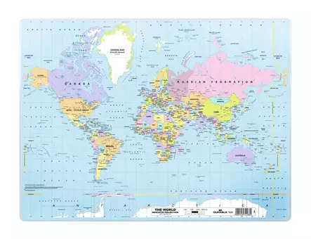 Kirjoitusalusta Maailmakartalla 50x38cm PP - Kirjoitusalustat - 723119 - 1