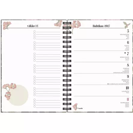 Life Planner Floral A6 2027 - Pöytäkalenterit - 10219 - 2