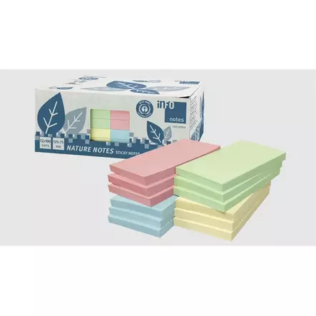 Viestilappu Info Nature 75x125mm pastellivärit - Viestilaput, muistilaput, kuutiot - 60809 - 1