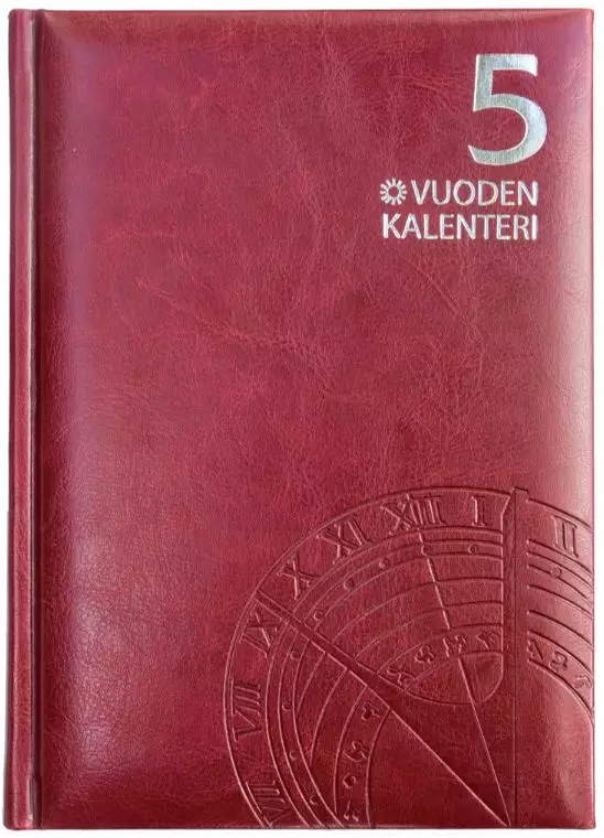 Ajasto 5 vuoden kalenteri päiväämätön viininpunainen 148 x 210mm - Pöytäkalenterit - 2676015529 - 1
