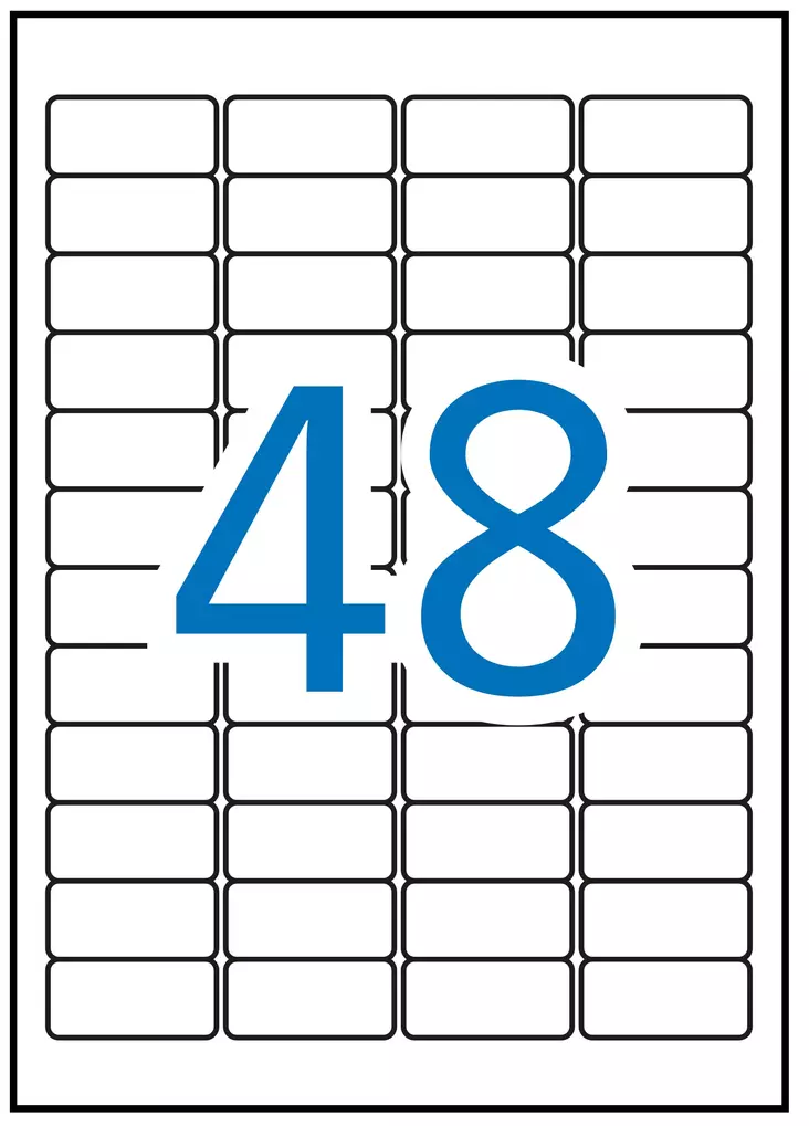 Tulostustarra 45,7x21,2 APLI 48-jak valk - Paperitarra-arkit A5, A4 - 134059 - 1