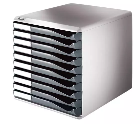 Vetolaatikosto Leitz 10-osainen 5281 harmaa - Säilytyslaatikot, -kuutiot - 26029 - 1