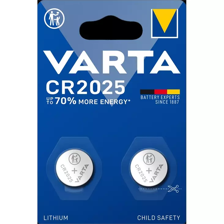 Paristo Varta Lithium Coin CR2025 /2KPL - Paristot, varavirtalähteet - 395049 - 1