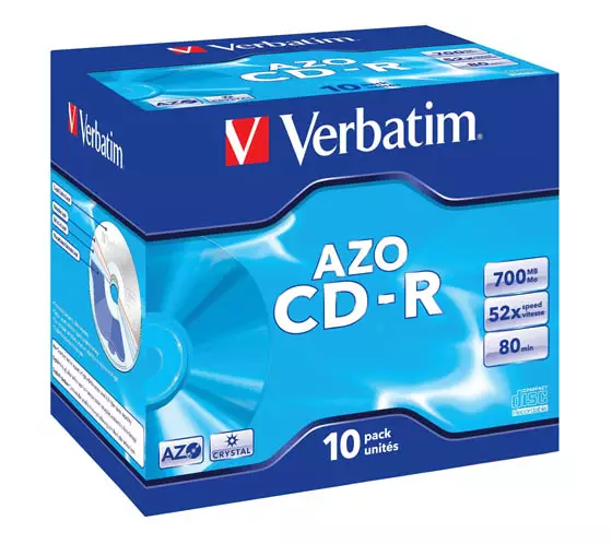 CD-R-levy Verbatim AZO Crystal 700 MB 52x jewelcase - Muistitikut, CD-, DVD-levyt - 59199 - 1