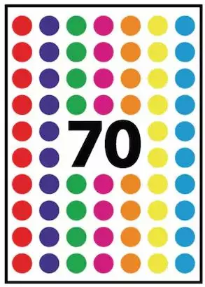 Avery PSA08MX pyöreä tarra 8mm värilajitelma, 1 kpl=420 tarraa - Tarra-etiketit - 8065859 - 1