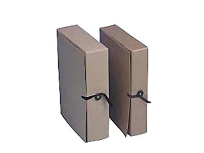 Arkistokotelo A4 nappi/nauha 4cm ruskea - Arkistointi - 200009 - 1