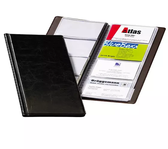 DURABLE KÄYNTIKORTTIKANSIO 96 MUSTA - Käyntikorttitelineet ja -kansiot - 59259 - 1