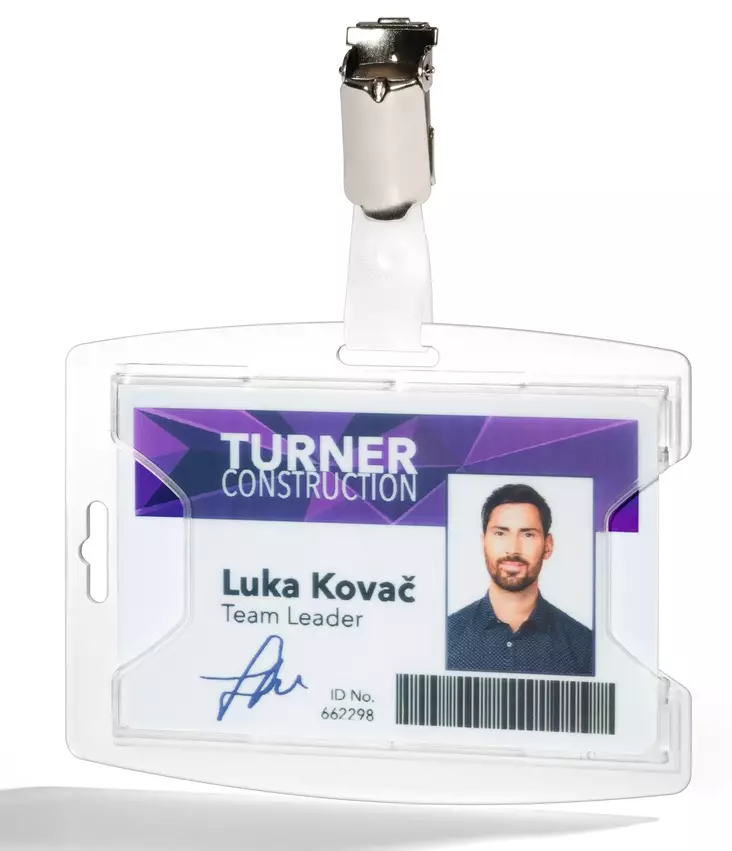 Durable reXycle® henkilökorttikotelo klipsillä yhdelle kortille 25kpl - Nimikortit, kongressineulat, kaulanauhat - 896119 - 1