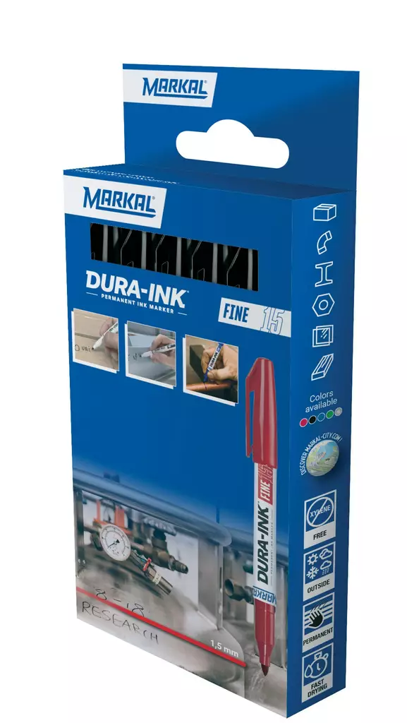 Dura Ink Fine 15 Pack (5) musta - Merkkauskynät, -tussit - MAR22239 - 1
